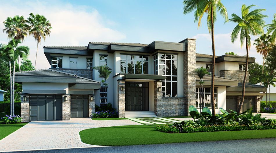 front rendering artistic landscaping